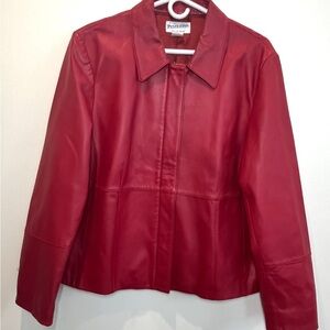 Pendleton Women Vibrant Red Leather Jacket Size XL